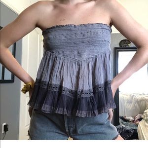 Purple free people strapless top